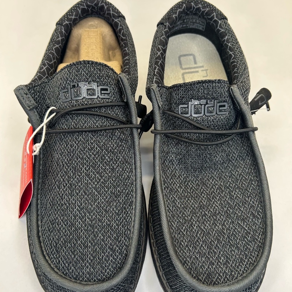 Hey Dude Charcoal Knit Slip-On Loafers